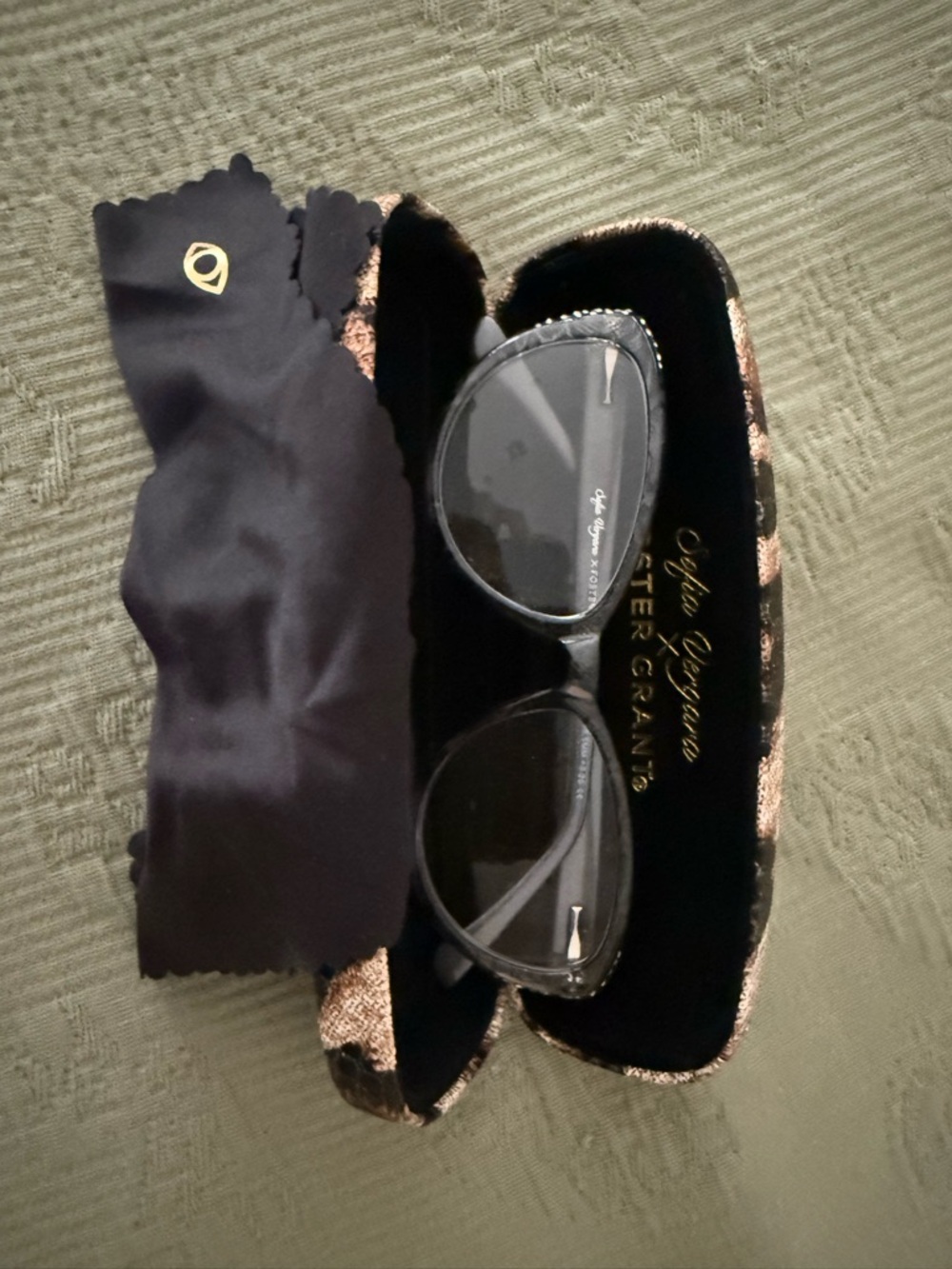 Foster Grant Sofia Vergara Silver Frame Reading Glasses with Leopard Case - Picture 3 of 5